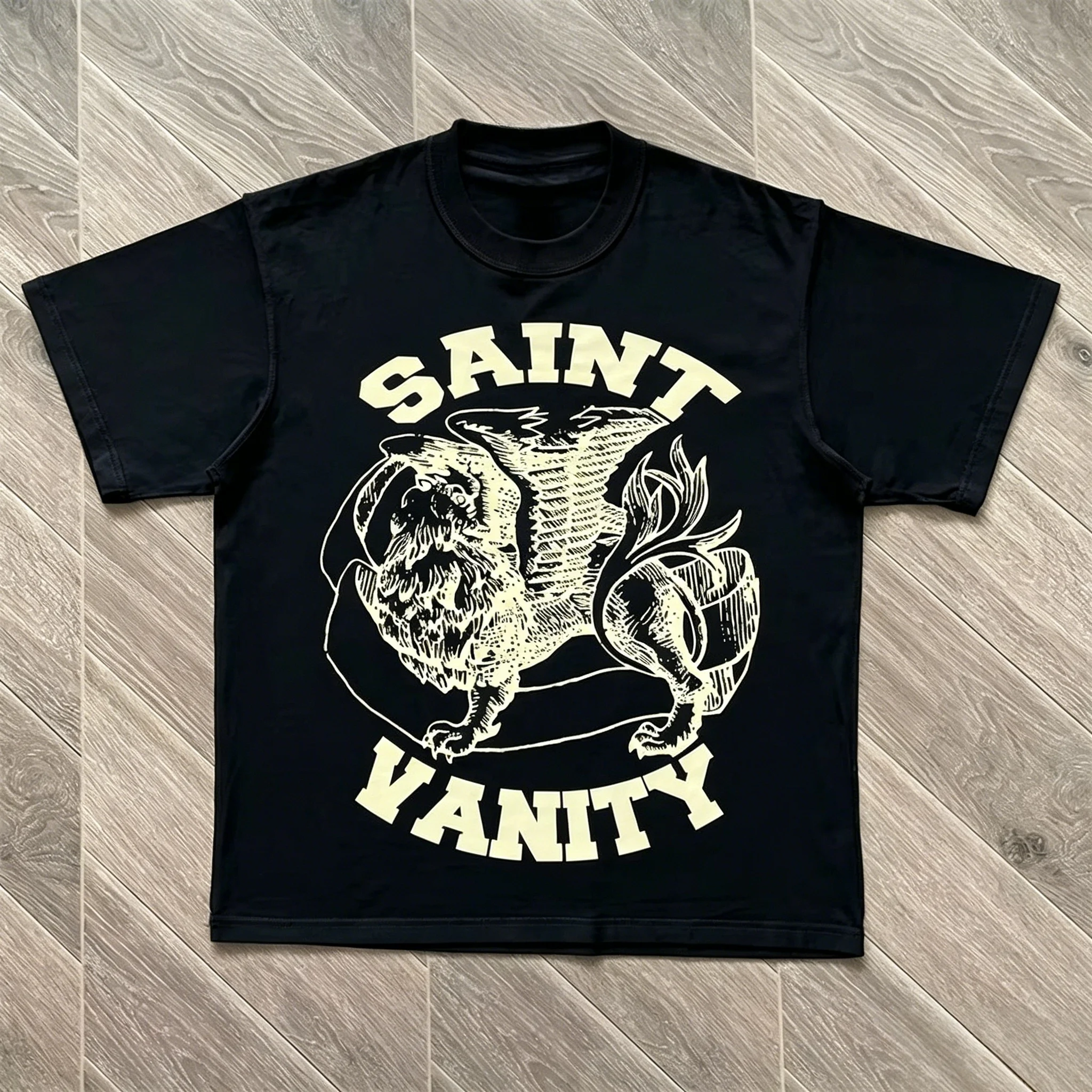 Saint Vanity Logo Cotton T-Shirt for Casual Wear
