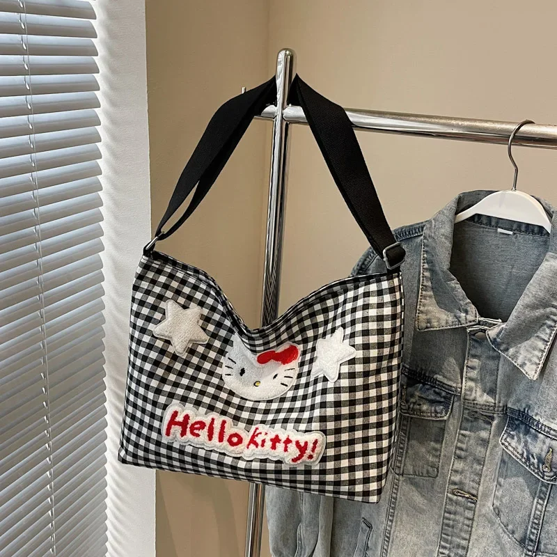 لطيف مرحبا كيتي حقيبة كتف حقيبة كروسبودي فتاة حمل حقيبة الكرتون سعة كبيرة Crossbody قماش حقائب الطالب للمرأة