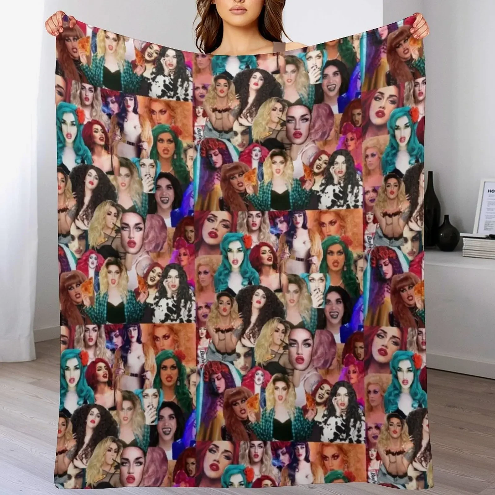 Adore Delano Collage Throw Blanket Travel Winter beds Blankets