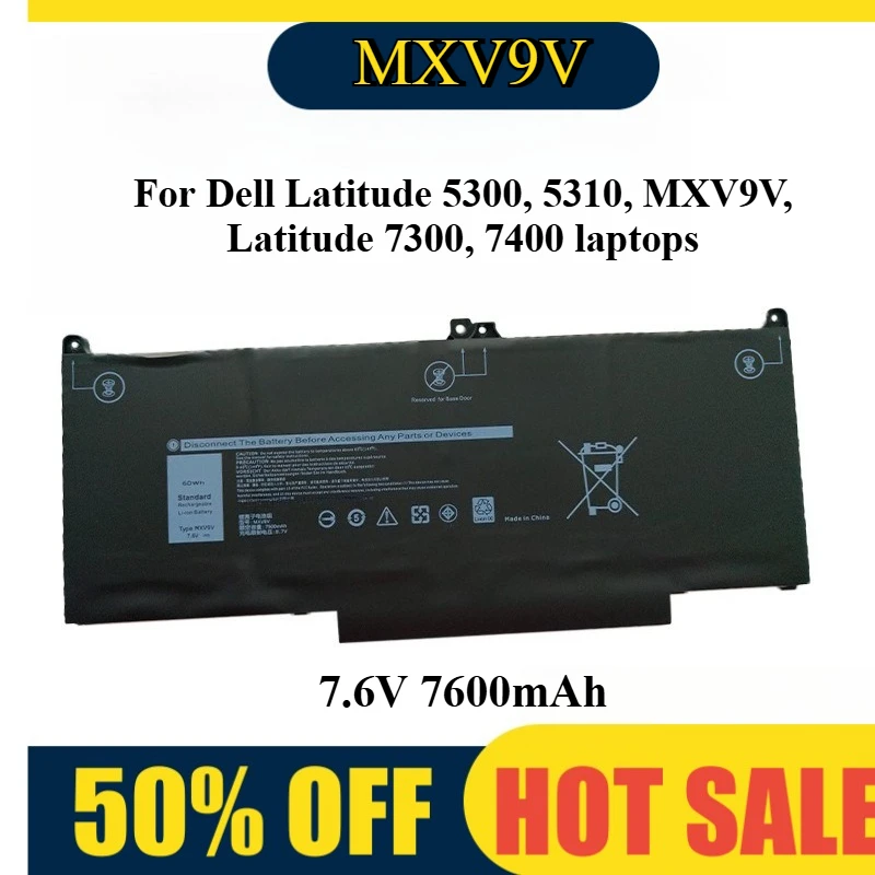 

Compatible with for Dell Latitude 5300 5310 7300 7400 Laptop Battery Model MXV9V