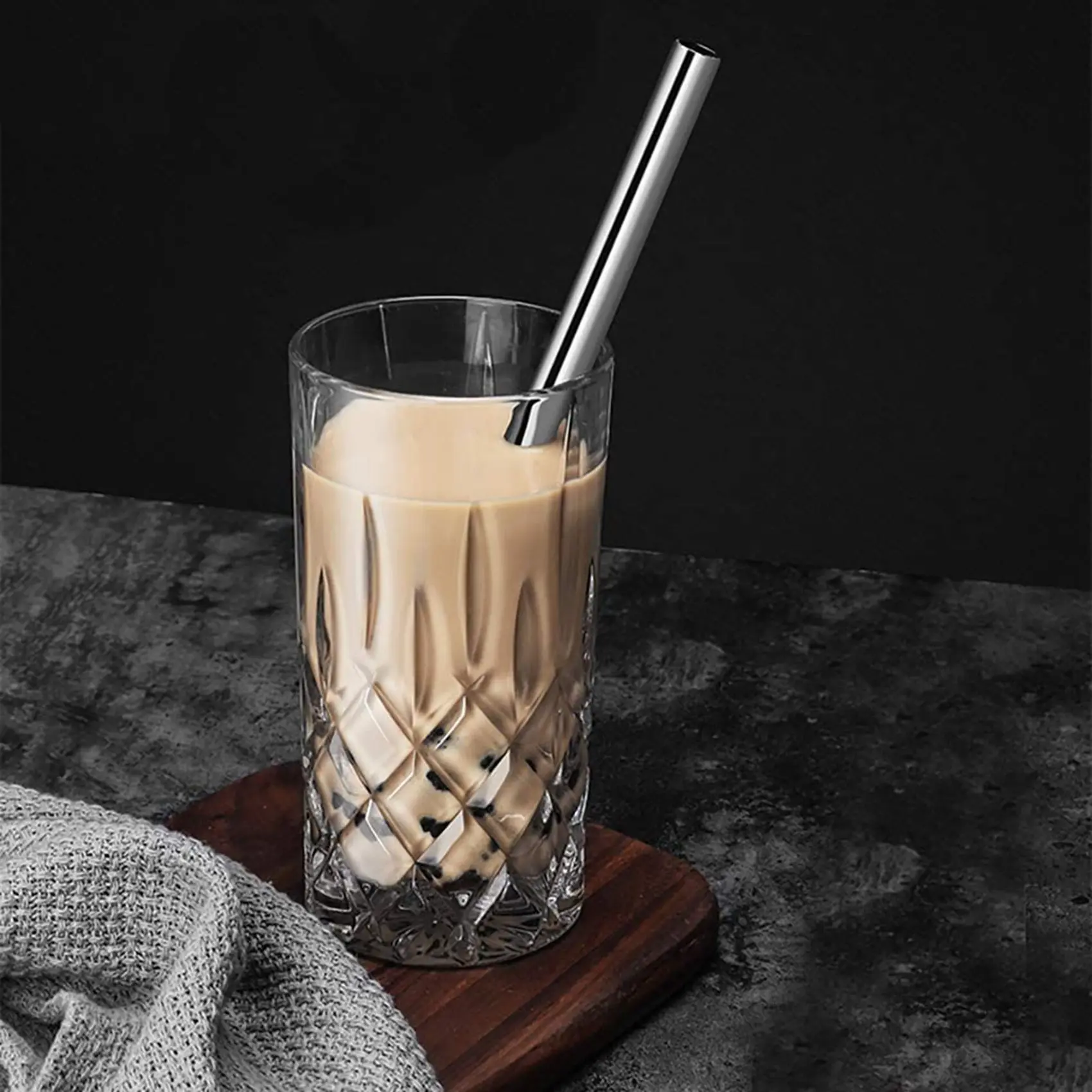 ABUH-10X Reusable Drinking Straws-Wide Boba Straws Straws Smoothie Bubble Tea Milkshakes Straws With Cleaning Brush,Carry Bag