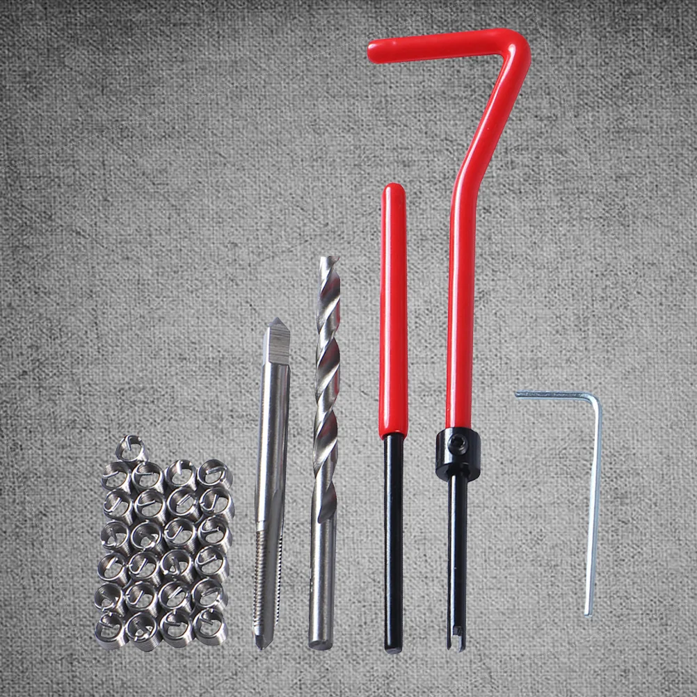 

30 Pcs Thread Helicoil Repair Kit Metric M5 Insert Installation Kit Tool for Automotive Repairs