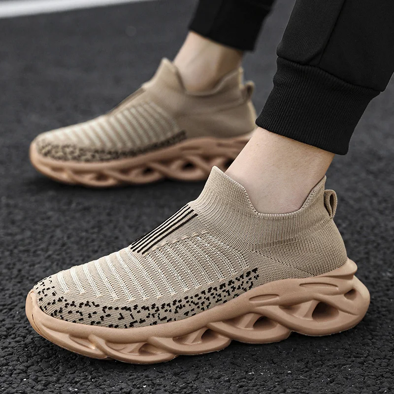 في الهواء الطلق الرجال أحذية رياضية سميكة سوليد توسيد أحذية رياضية غير رسمية رياضة تنفس أحذية مفلكنة شبكة الدانتيل يصل حجم 39-48 #5