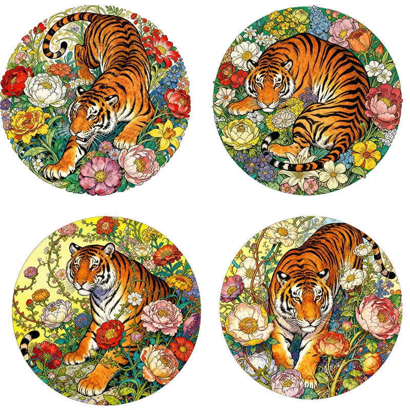 Three Ratels CFN171 Forest Tiger Among the Flowers wall stickers for home decoration personalized car decals