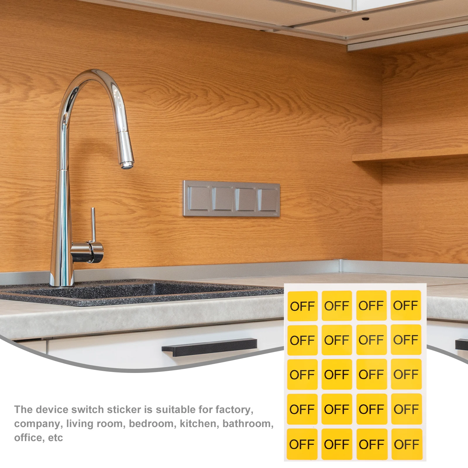 20pcs Device Switch Stickers On/Off Label Pvc Caution Switch Decal For Office Kitchen Bedroom Factory Home Use Easy