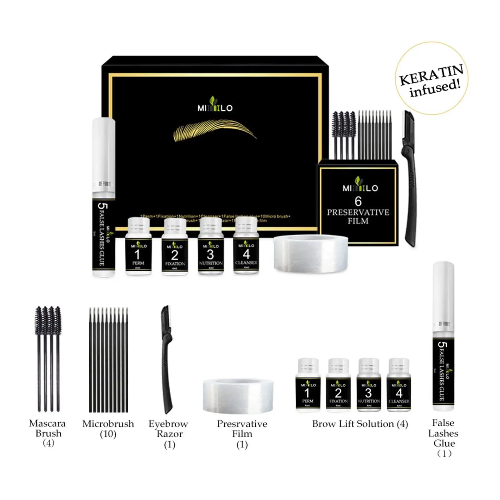 Eyelash Brow Lift Kit Lash Perm Kit Lash Lifting Perming Wave Curled Fuller Brow