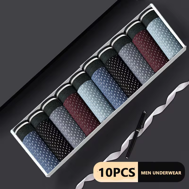 10 unid/los ropa interior para hombre Boxer bragas masculinas de fibra de bambú ropa interior para hombre Boxer suave Boxer corto pantalones cortos cómodos debajo del desgaste