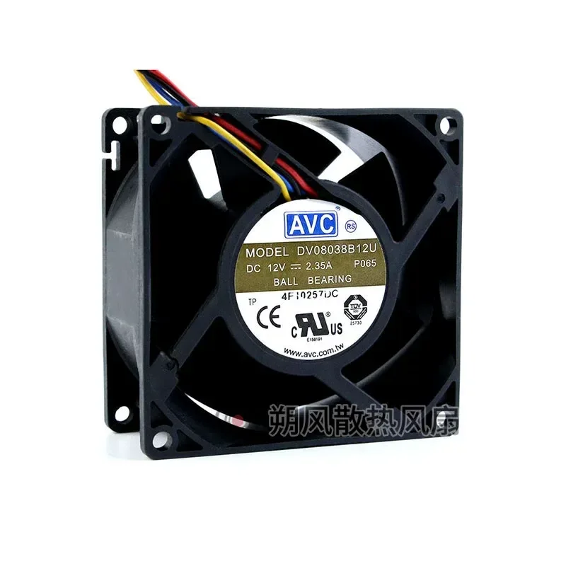 for Original AVC 12V 2.35A High Airflow Powerful Cooling Fan DV08038B12U 8038 Server Case Radiator Blower