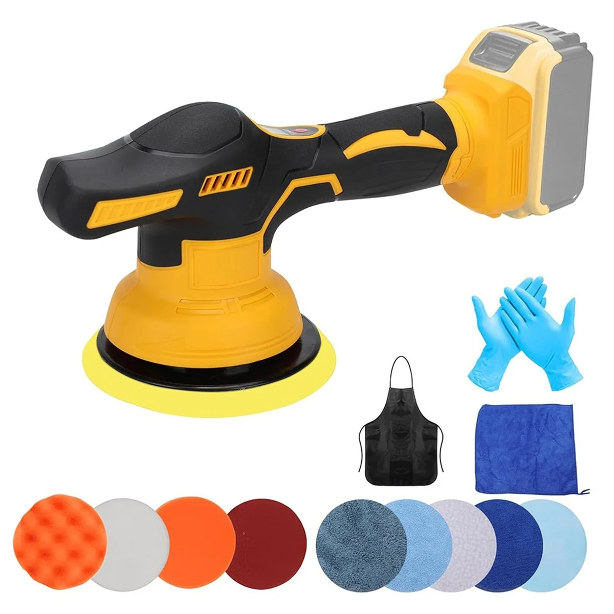 Cordless Car Buffer Polisher for 20V Battery 8Variable Speed 3500RPM Car Buffer Polisher for Car Detailing Waxing