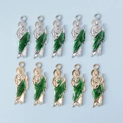10Pcs/Lot Vintage Small Virgin Mary Charms Saint Jesus Pendants for Women Men Jewelry Accessories 31*11mm
