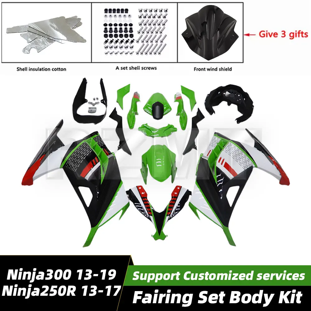 

Motorcycle Bike Fairings Set For Kawasaki Ninja 300 13-19 and Ninja 250R 2013-2017 Body Kit Bodywork Set Shell Injection 102