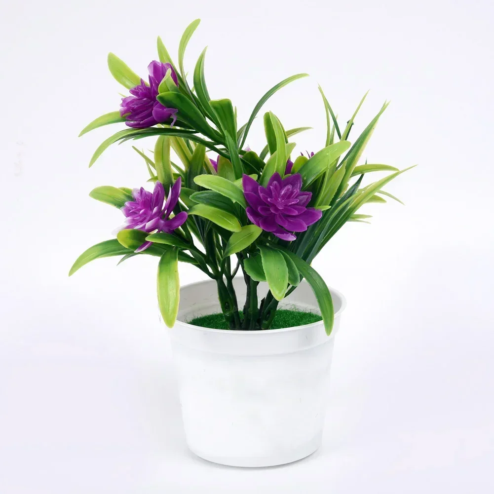 5pcs  Artificial Plants Bonsai Lotus Fake Flowers Pot Fake Plant Potted Ornaments For Home Room Tabletop Hotel Garden Decoration