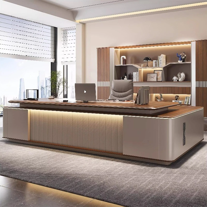 Light Luxury Boss Table Office Chair Simple Modern Storage Drawers Accessories Desks Filing Cabinets Escritorio Home Furniture