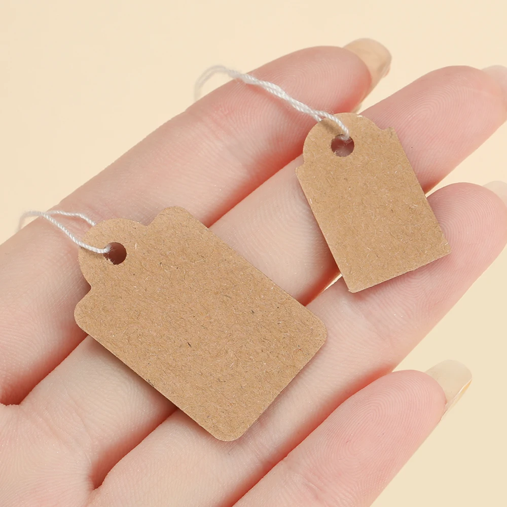 100 teile/los Preis Label Tags String Krawatte Uhr Schmuck Display Waren Preis Label Papier Karten Rechteckige Blank Preis Tag – Detail 9