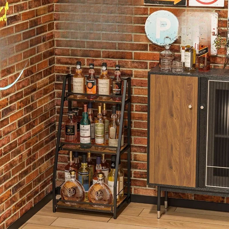 Rural wooden wine rack, multi-purpose multi-layer storage rack, seasoning kitchen rack