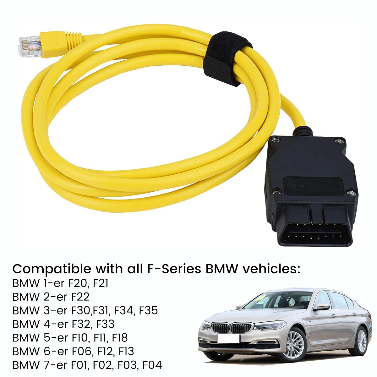 6.5ft Ethernet to OBD Interface Cable Fits ENET Interface Cable E-SYS ICOM Coding F-Series Connector Cable Car Diagnostic Tools