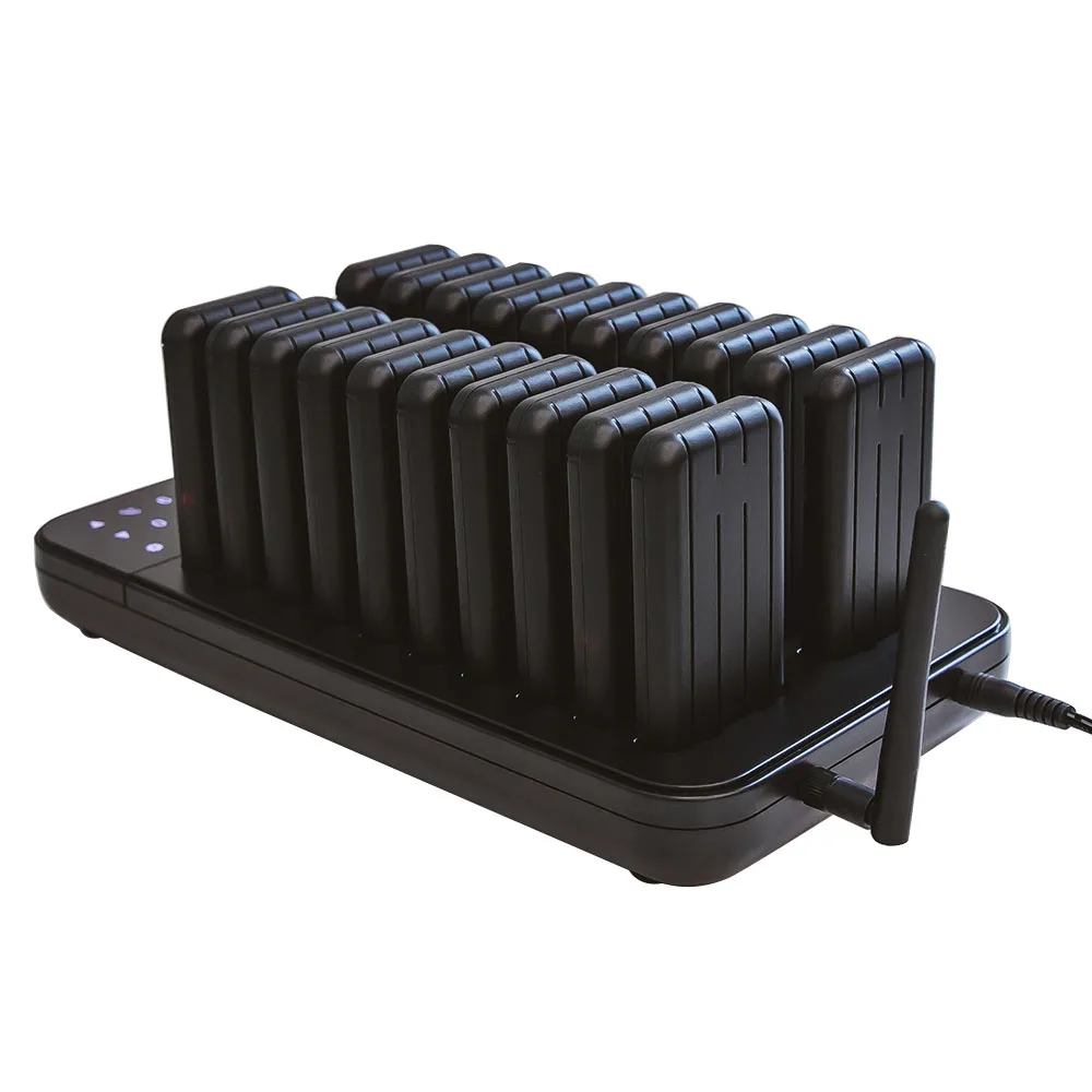 Wireless Restaurant 20 Pagers Customer Queue Paging Calling System Beeper Buzzer Receivers For Restaurant Guest Bar Coffee Hotel
