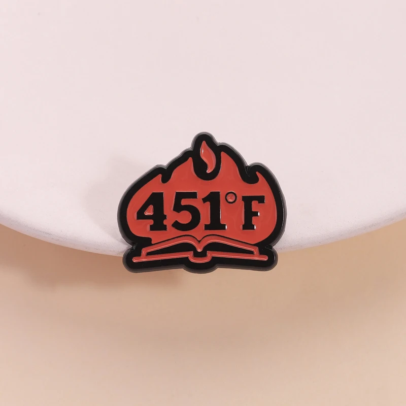 Fahrenheit 451 libro esmalte Pin ciencia ficción novela Ray Bradbury obra maestra broche solapa insignia joyería regalo para amigos