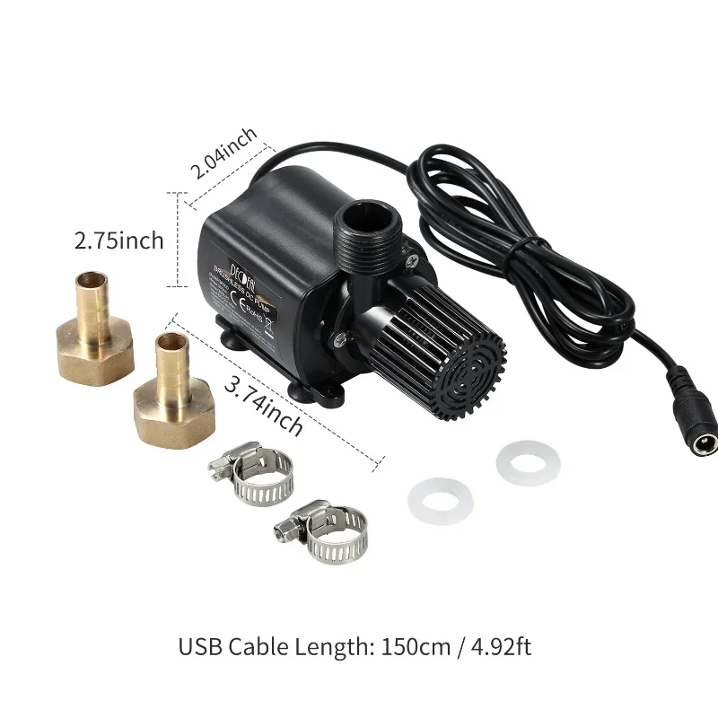 Super Quiet 800L/H DC 12V Brushless Pump Motor Water Circulation Submersible Pump for Pool Fountain Fish Tank Aquariums