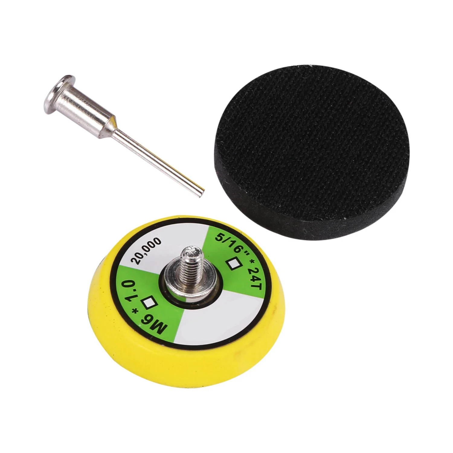 Muela de papel de lija de 60 piezas, adaptador de almohadilla de pulido de 50Mm, grano de grano, tamaño 100, 240, 600, 800