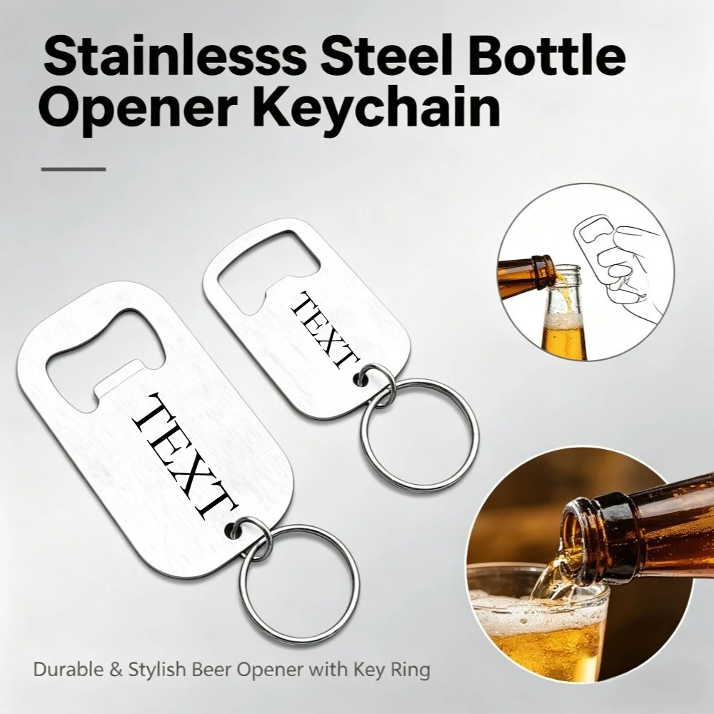 

Stainless Steel Bottle Portable Opener Keychain Beer Soda Bar Multifunctional Tool Key Ring Heavy Duty Unique Keyrings Gift