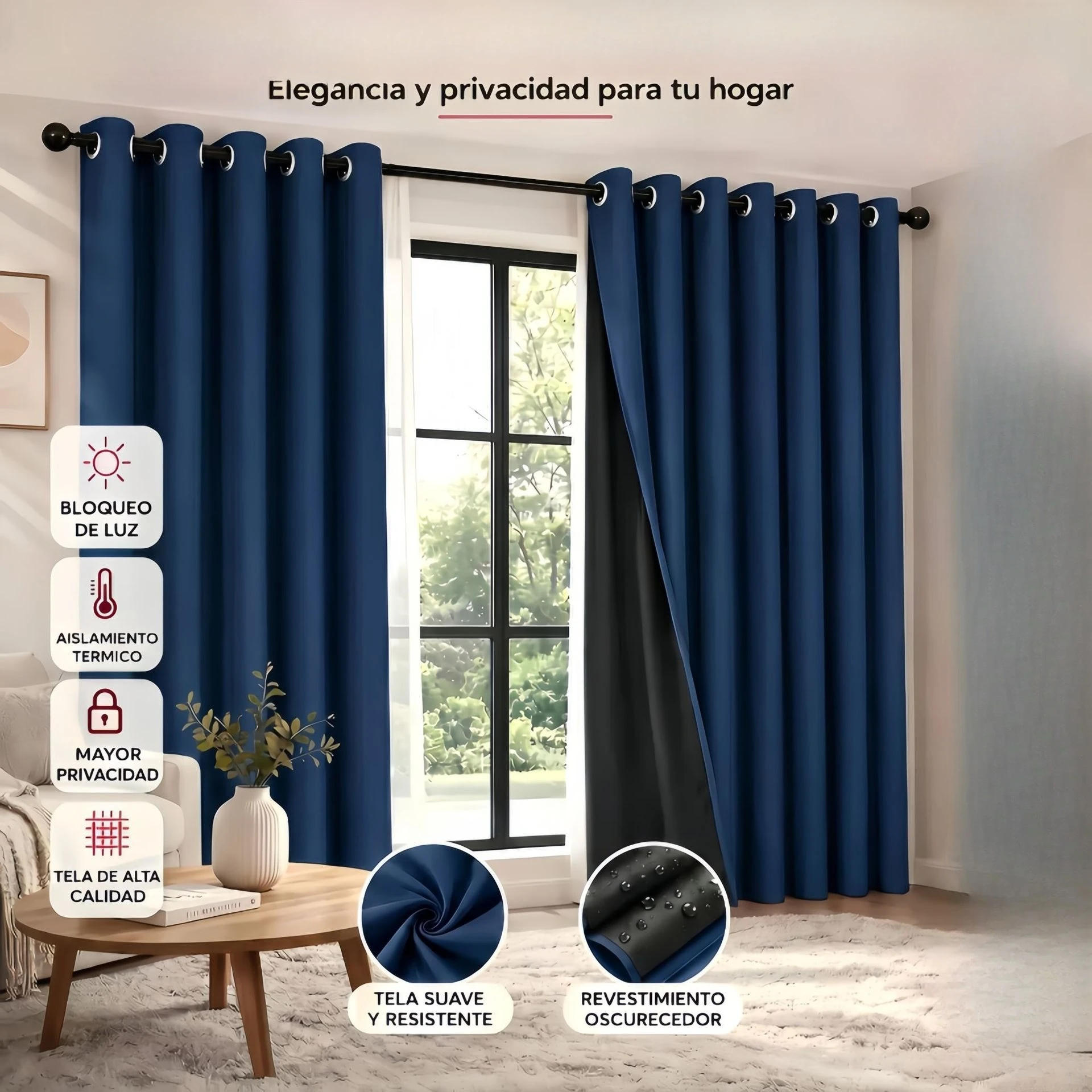 Fashion Solid Color 1Pc 100% Blackout Curtains for Living Room Thermal Insulated Lining Bedroom Waterproof Window Decor Kitchen