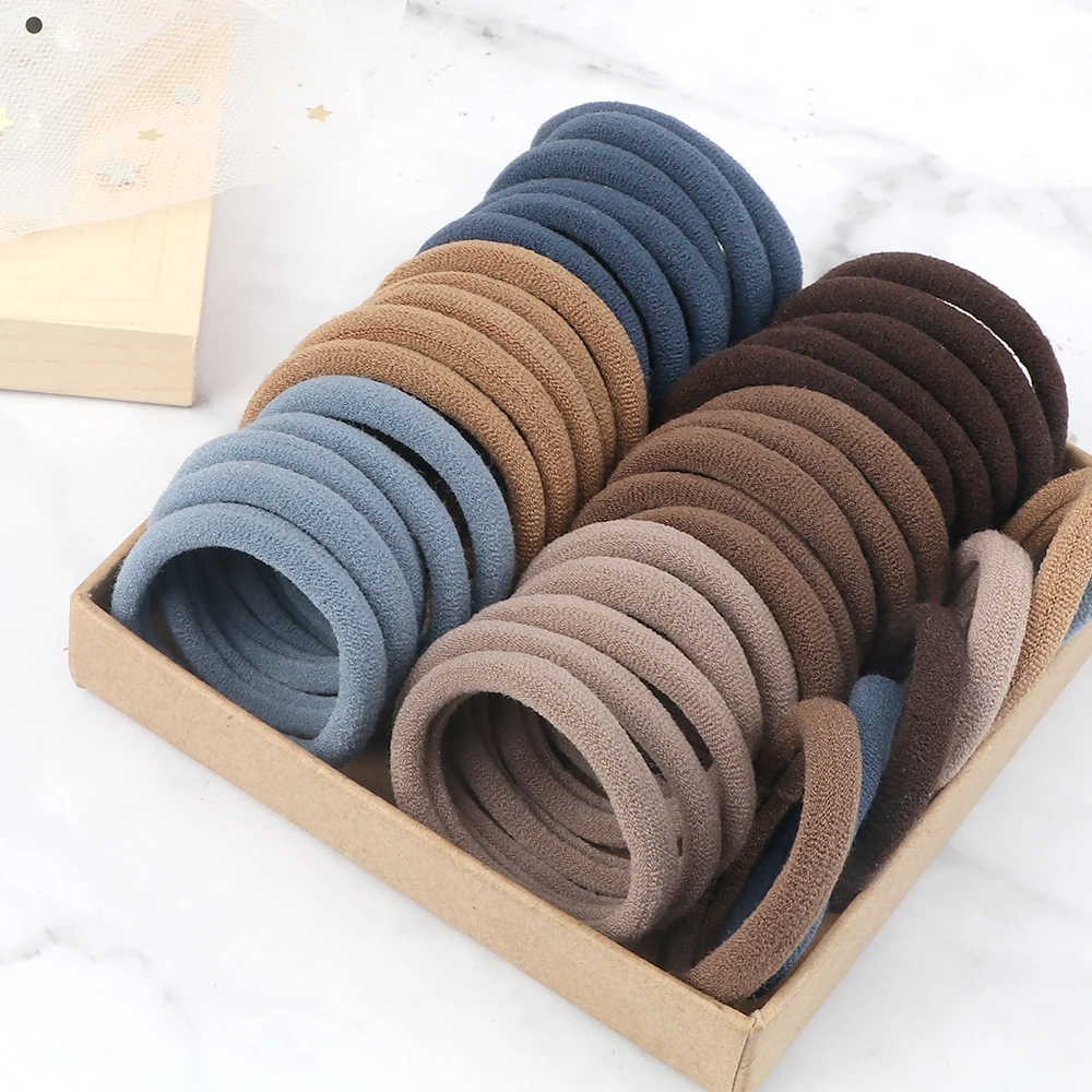 100/200PCS Elastic Women Hair Bands Ties 4cm Dark Colors Headband Hair Accessories for Girls Headwear Don\'t Hurt Hair Wholesale