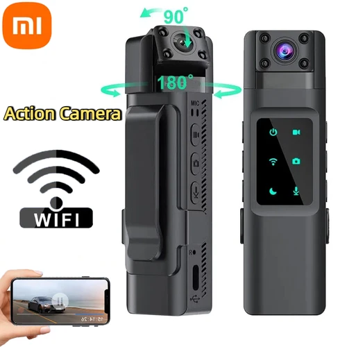 Imagen 1 del producto Xiaomi nuevo Wifi Hotspot Mini cámara 4K grabadora de vídeo Digital portátil cámara corporal visión nocturna DVR videocámara en miniatura