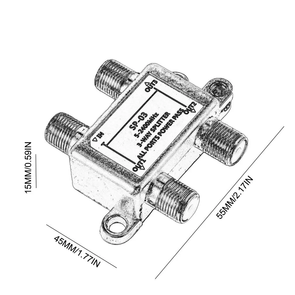Divisor satélite pequeno do poder do tamanho, divisor 3-Way, divisor do poder três, JS-SP03