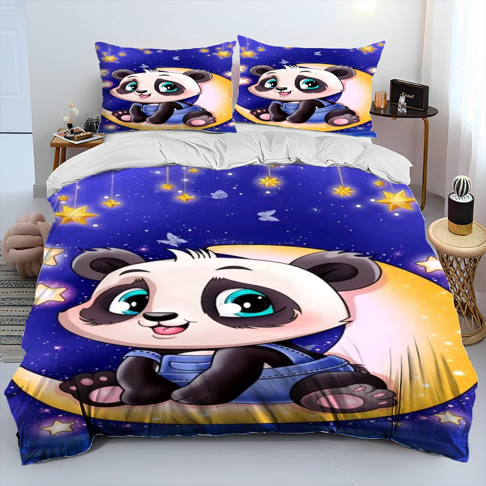 

3D Cartoon Cute Panda Comforter Bedding Set,Duvet Cover Bed Set Quilt Cover Pillowcase,King Queen Size Bedding Set Adult Child