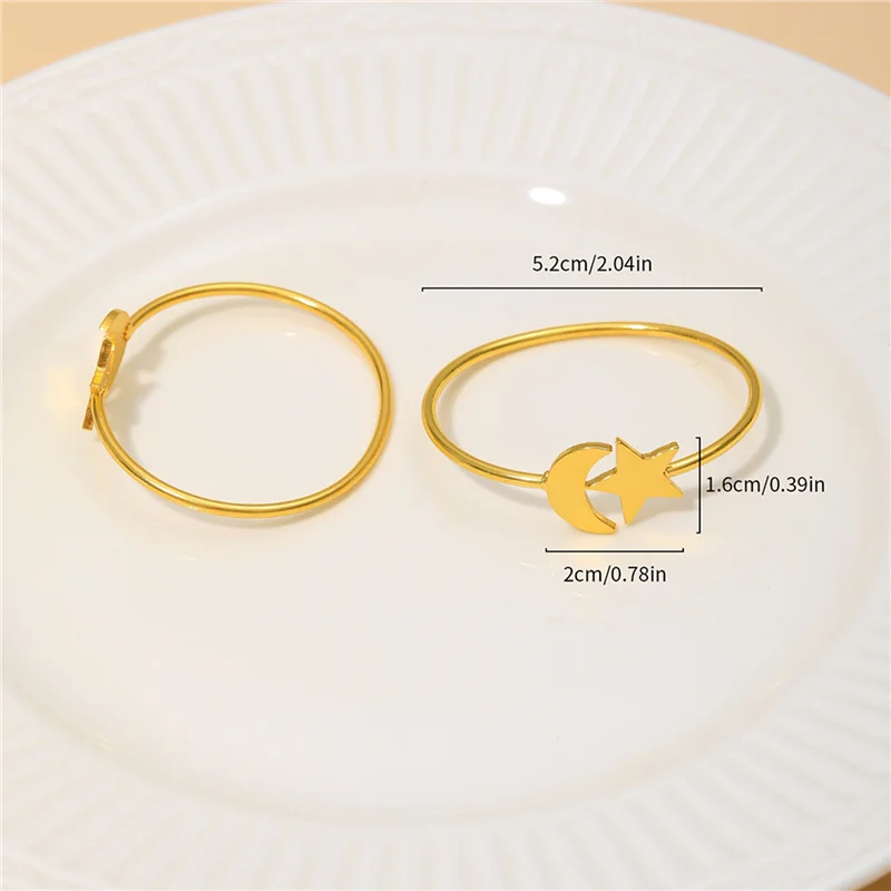 

ABUN-Moon Gold Napkin Rings Set Of 30PCS Party Decor For Cloth Napkins Napkin Holder - Kitchen Decor And Wedding Decorations