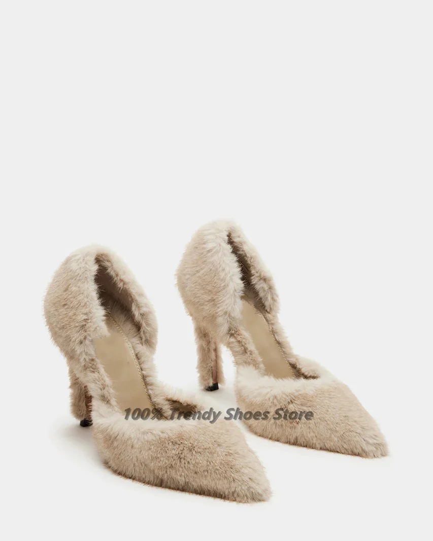 

Fashionable Fur One-piece With Follow-up Shoes For Women, Sexy High Heels For Fashion Shows, Hot Selling Women's Shoes