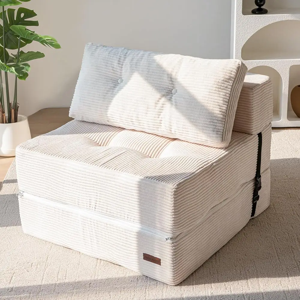 

Folding Sofa Bed, Convertible Sofa Bed With High-Density Support Foam, Portable 4 In 1 Fold Out Chair To Floor Lounger,