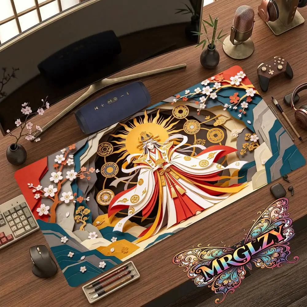 Tsukuyomi Goddess Rabbit Shrine Desk Mat Non Slip Rubber Base Thick Rubber Large Size For Esports Dorm Decor