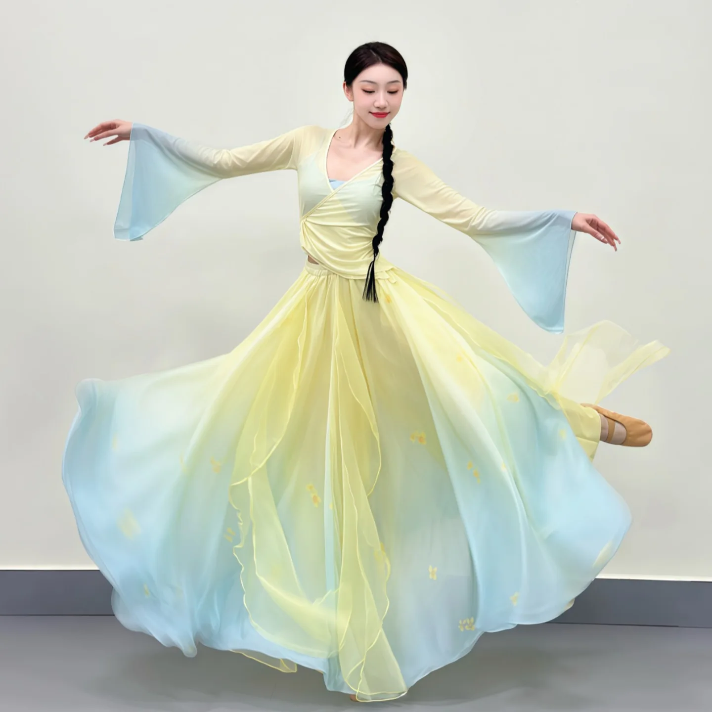 Classical Dance Clothes Chinese Dance Floating Practice Costume Dance Performance Costumes Women Vintage Dress Suit