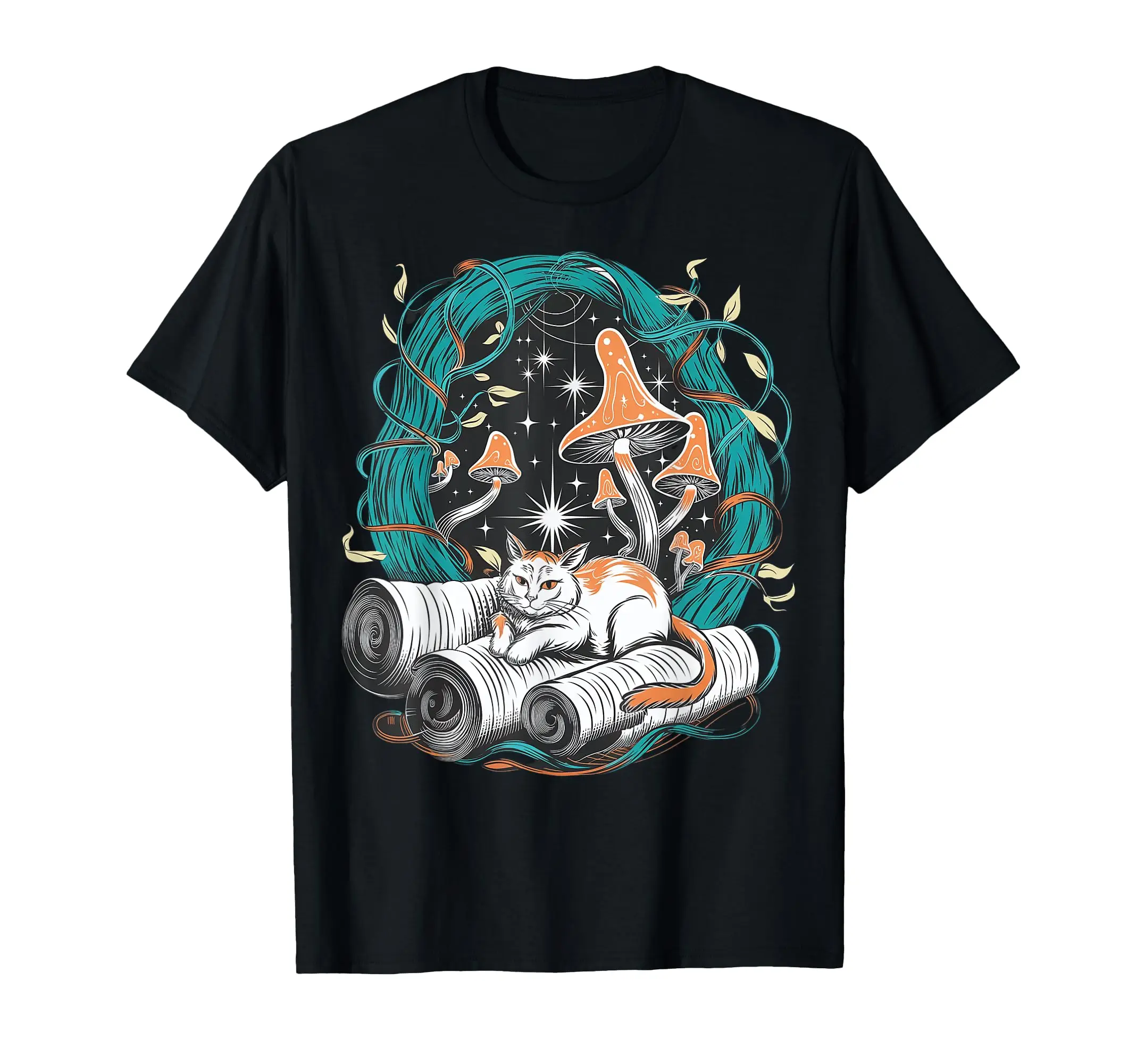 

Cat Resting in Enchanted Forest T-Shirt