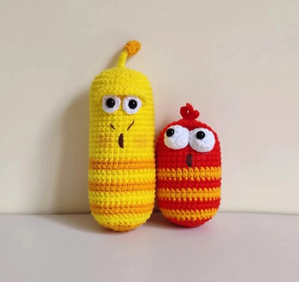 Diy artesanal engraçado bug chaveiro lã tricô material pacote dos desenhos animados criativo boneca crochê pingente presente