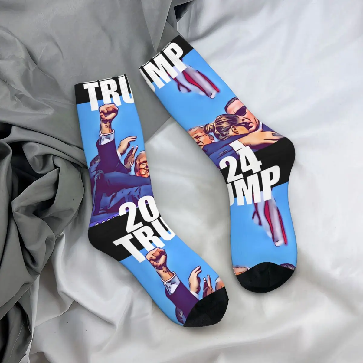 Divertente Crazy compression 2024 calzino per uomo Hip Hop Vintage T-Trumps Happy Quality Pattern stampato Boys Crew Sock regalo Casual