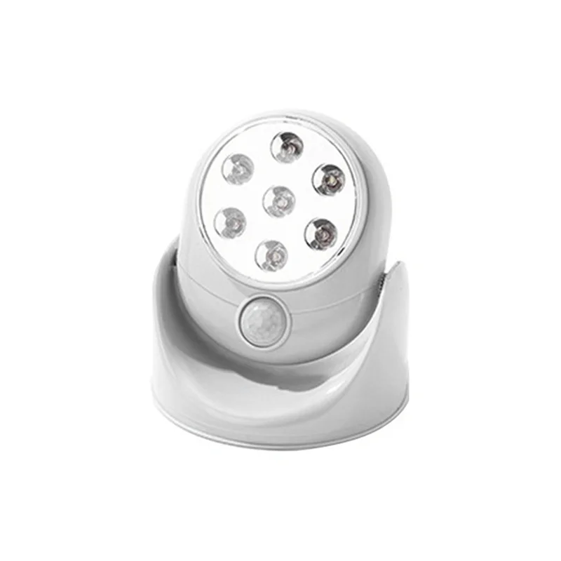 7 LED Bezprzewodowy obrót o 360 stopni Aktywowany ruchem czujnik Ultra jasna lampka nocna Automatyczna lampa na podczerwień Kinkiet