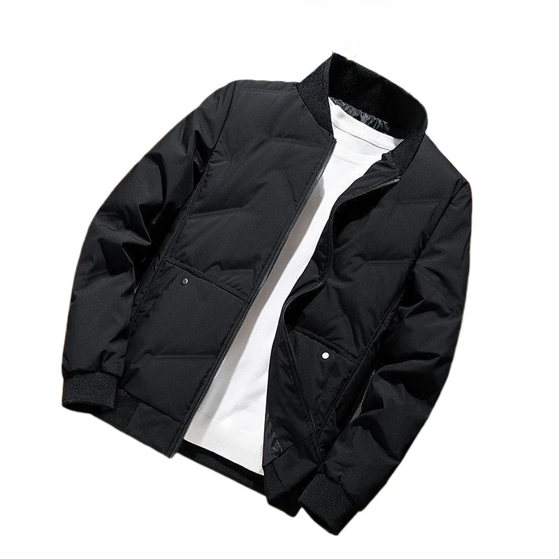 Удобная и модная новая хлопковая куртка, модный мужской кардиган, простой однотонный пуховик, зимнее теплое и плюшевое пальто