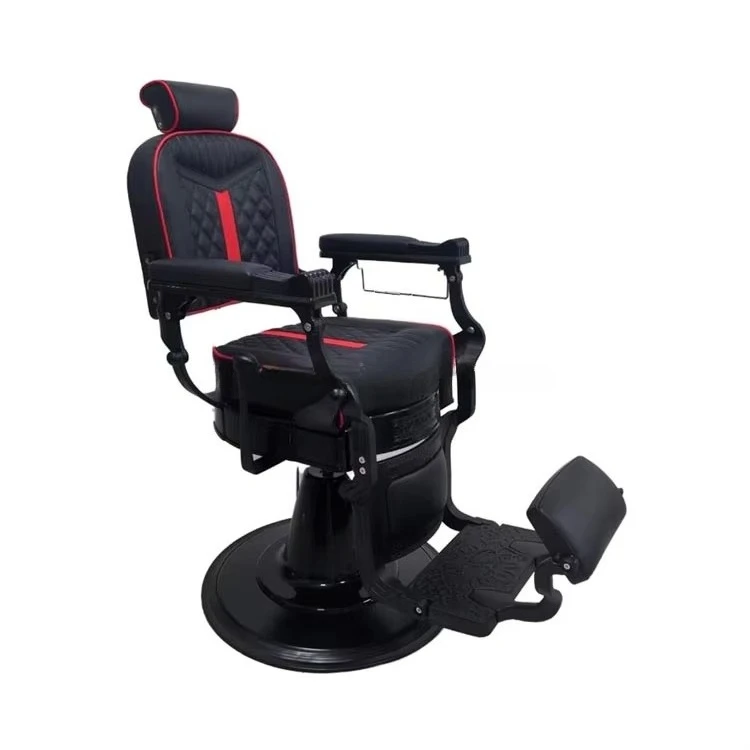 Whole Sale Price Hydraulic Pump Barber Chair Red and Black Adjustable Reclining Barber Chair for Men
