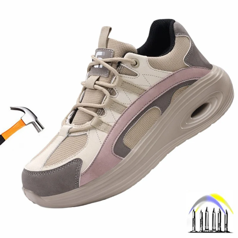 Steel Toe Boots For Women Lightweight Safety Shoes Comfortable Breathable Protective Work Boots Anti-slip Industrial Sneakers_voghion.com