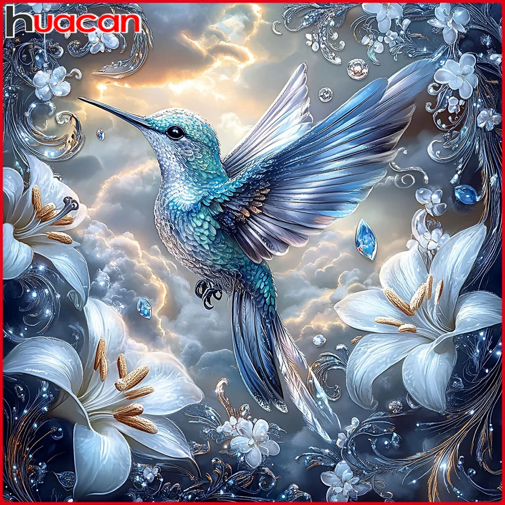 Huacan Diamant-Gemälde, Vogel, Diamant-Mosaik, Tier-Blumen-Set, Neu 2025, Bild von Strasssteinen