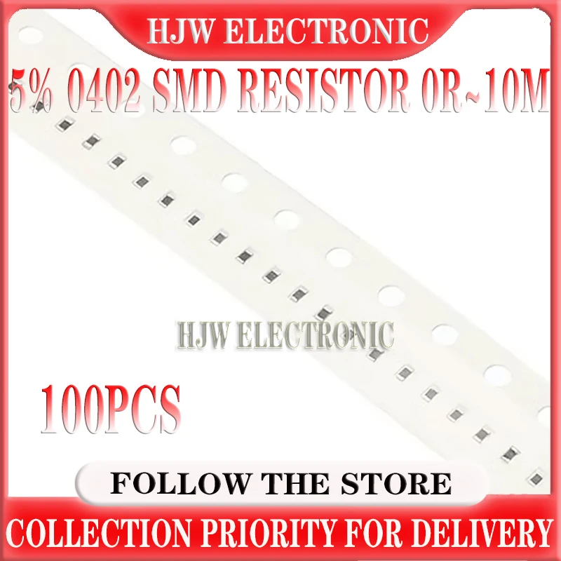 

100pcs 5% 0402 SMD resistor 0R~10M 1/16W 0 0.1 1 10 100 150 220 330 ohm 1K 2.2K 4.7K 10K 100K 1R 10R 100R 150R 220R 330R 1M 10M