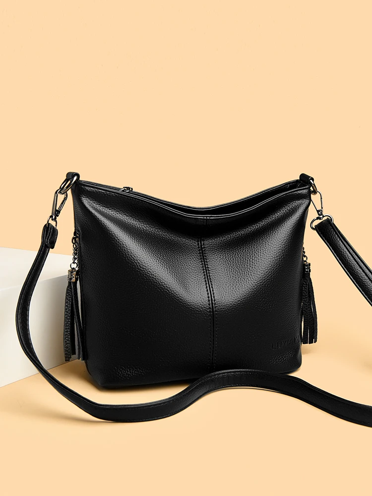 

Women's Casual Tote Soft Leather Handbag Luxury Designer Shoulder Crossbody Hand Bag Ladies Shopping Sac a main