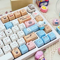 Seasalt Cat MAO Profile Cat Ear Shape PBT Dye-Sub Keycaps - Cute Design for Gaming/Office/Daily Use