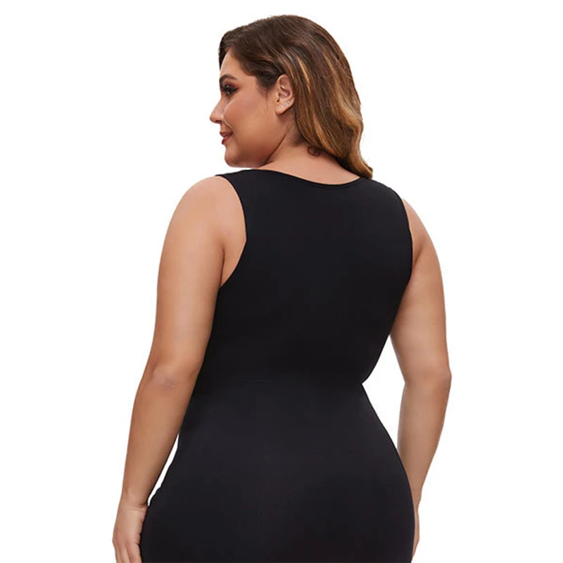 BurVogue Plus Size Bodysuit Shapewear Tummy Control Body Shaper dla kobiet Bezszwowy kombinezon bez rękawów Topy wyjściowe