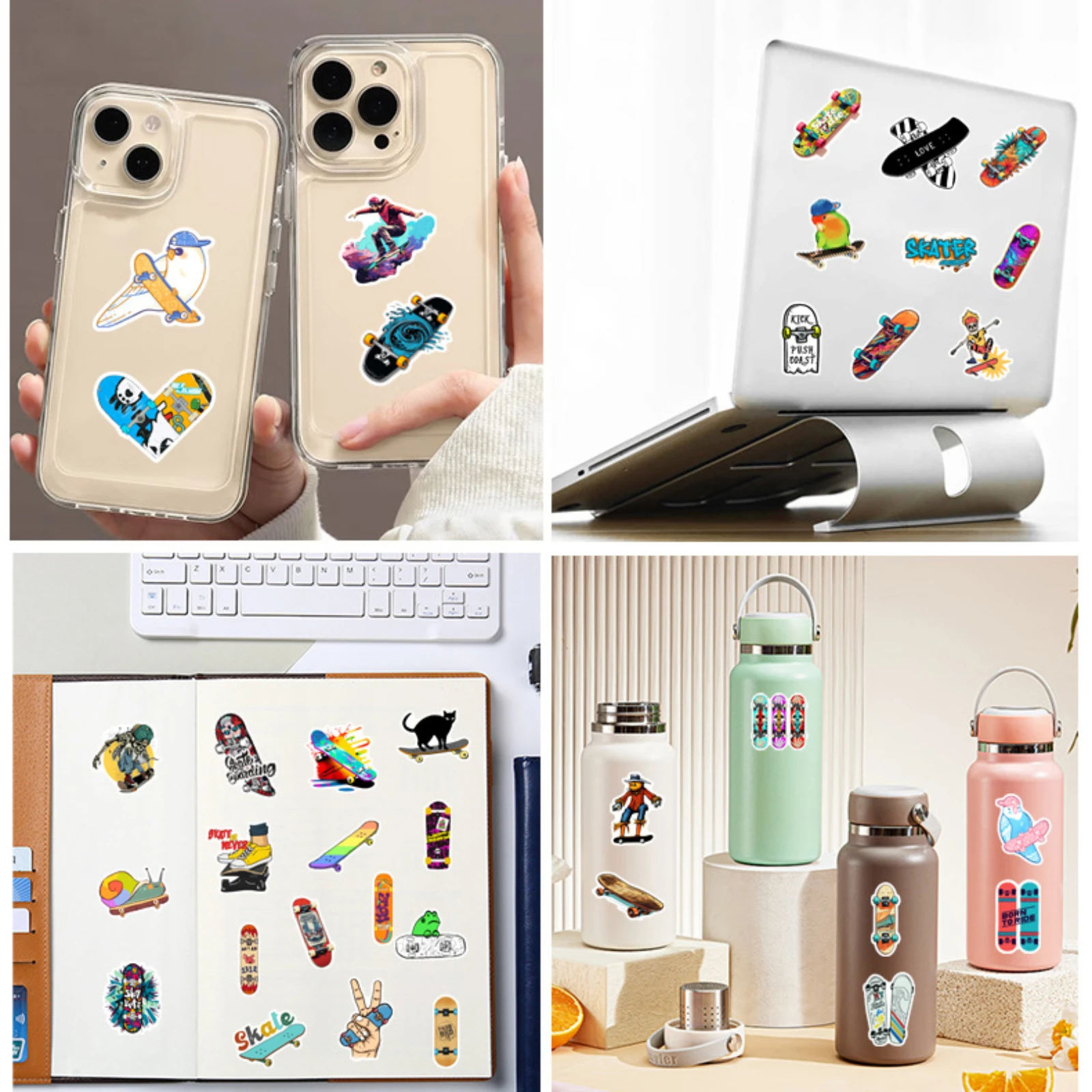 10/25/50pcs Skater Skateboard Graffiti Stickers for DIY Phone Laptop Guitar Water Bottle Suitcase Motorcycle Helmet Car