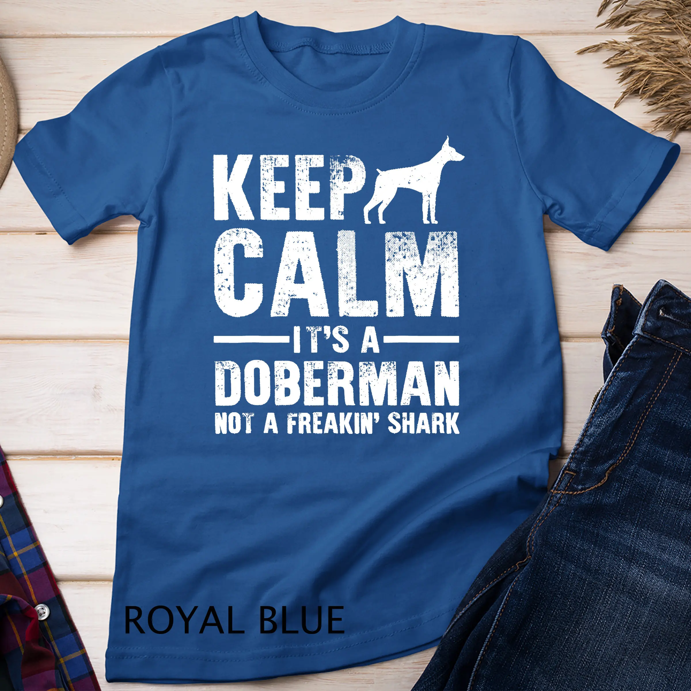 Funny Doberman Art Keep Calm Pinscher Dog T Shirt Sweat