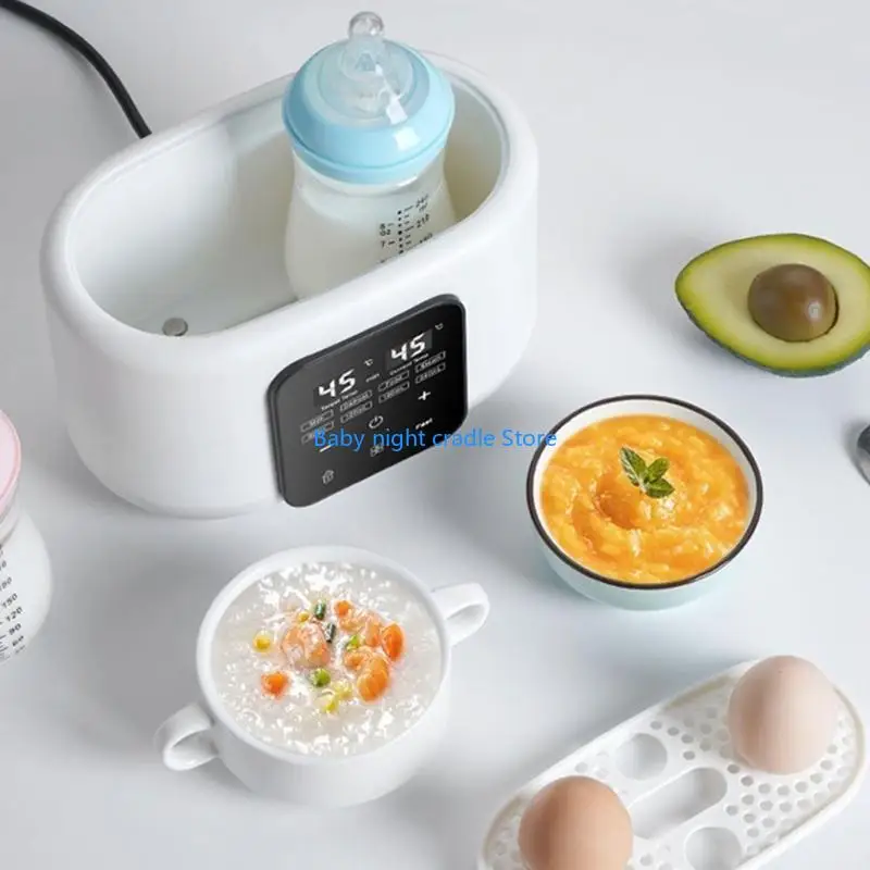 

J2FF Compact Baby Bottle Warmer Multipurpose Milk Heater Rapid Heating & Defrost Double Bottle Sterilizer with Digital Timer